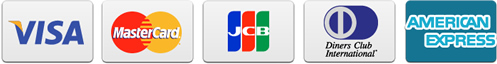 クレジットカード決済:VISA、マスター、JCB,ダイナース、アメリカンエキスプレス